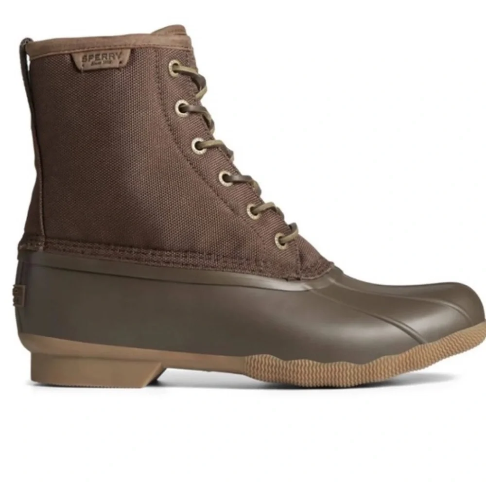 Sperry Men’s Saltwater Top Sider Duck Boots Brown NEW - Picture 7 of 12